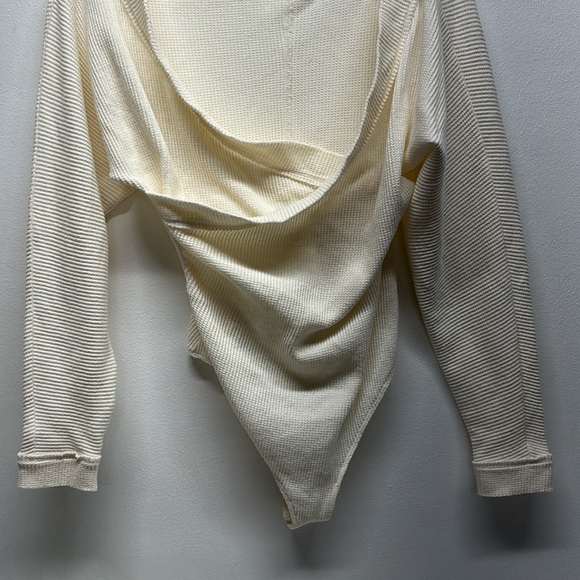 Intimately Free People Lovin This Feeling Bodysuit Long Sleeve Knit Cream Large - Picture 4 of 6